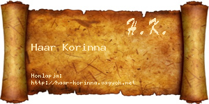 Haar Korinna névjegykártya